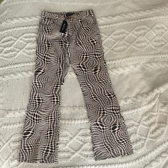 NWT🆕 Motel Rocks🦋JOPAN FLARE WOMEN PANTS OPTIC POLKA size Small - Picture 3 of 8
